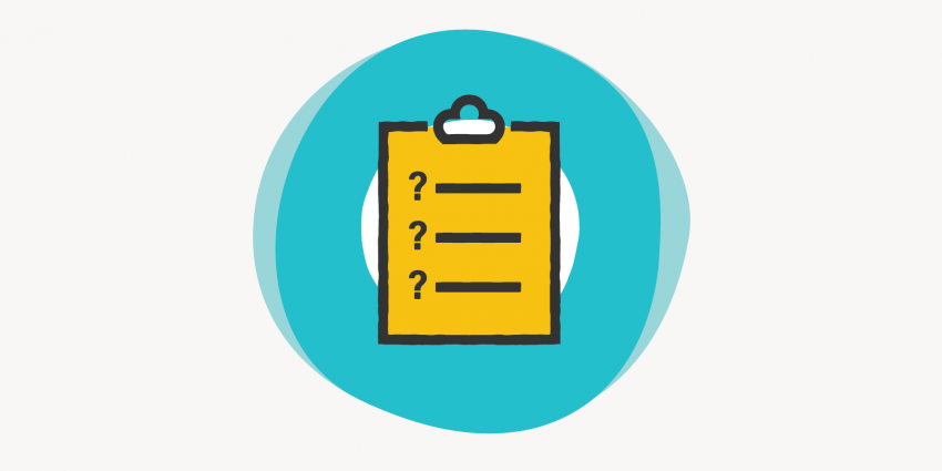 Graphic design of a clipboard.
